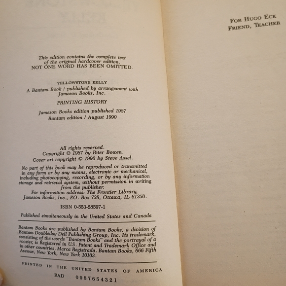 VTG 90s Bantam Books Westward! & Yellowstone Kelly PB Western Novel Bundle - Picture 3 of 3